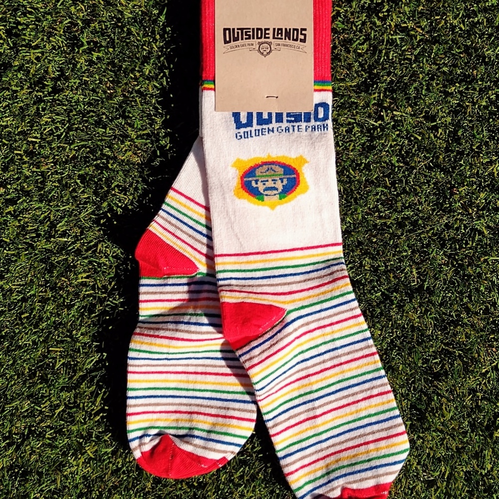 Golden Gate Park Outside Lands San Francisco, CA Adult Ranger Dave Socks NWT